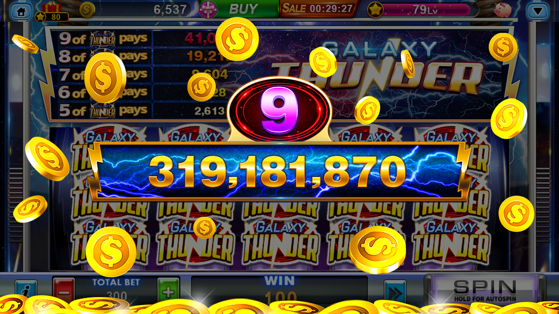 Screenshot of the vibrant slot game interface on the FB777 app.